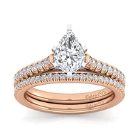 Gabriel & Co 9x6 Engagement Ring 14K Two-Tone Gold Classic ER7224P4T44JJ