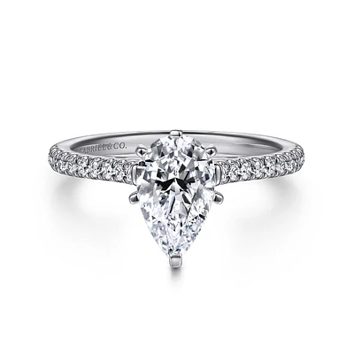 Gabriel & Co 9x6 Engagement Ring 14K White Gold Classic ER7224P4W44JJ