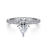 Gabriel & Co 9x6 Engagement Ring 14K White Gold Classic ER7224P4W44JJ