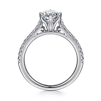 Gabriel & Co 9x6 Engagement Ring 14K White Gold Classic ER7224P4W44JJ
