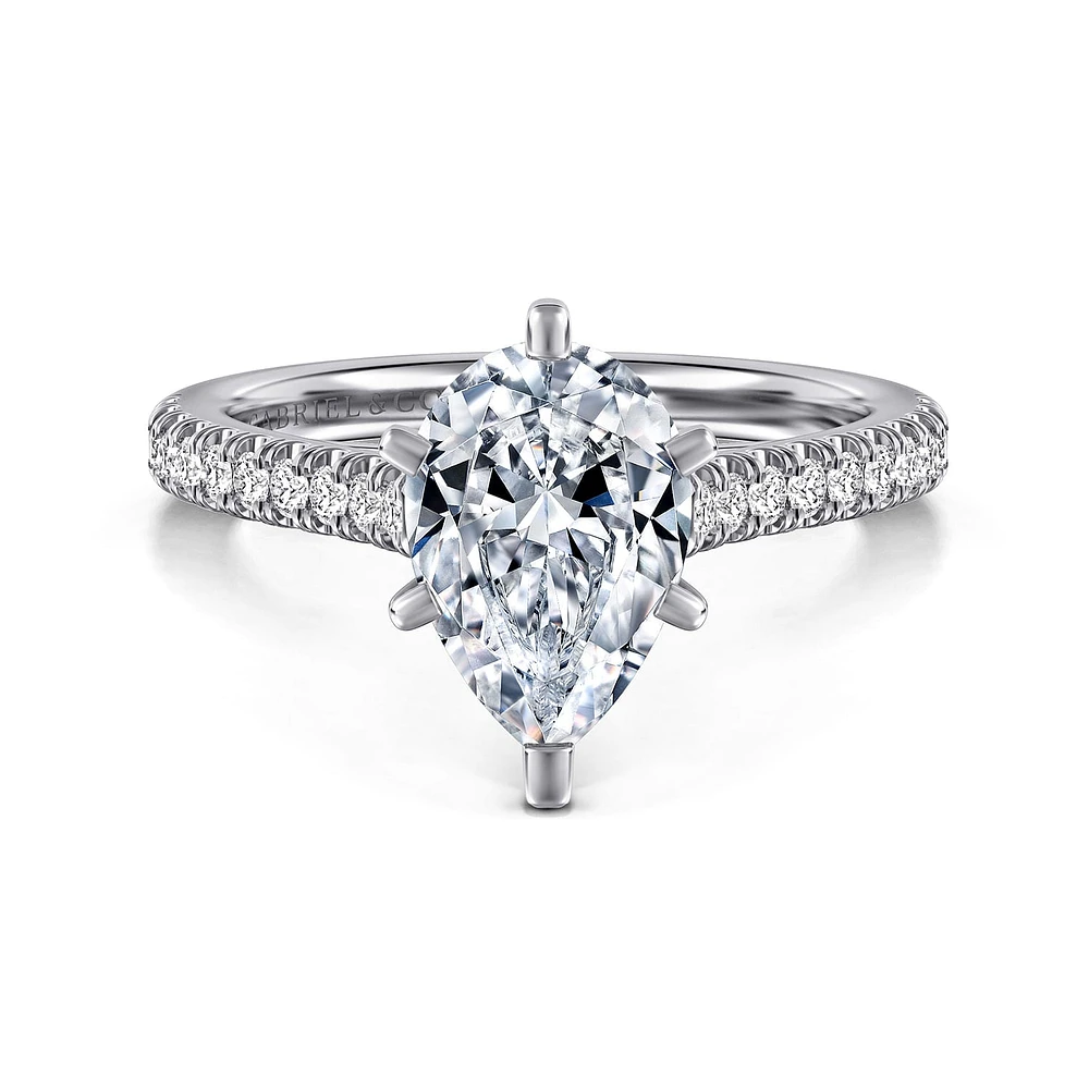 Gabriel & Co 10.5X7 Engagement Ring 14K White Gold Classic ER7224P8W44JJ