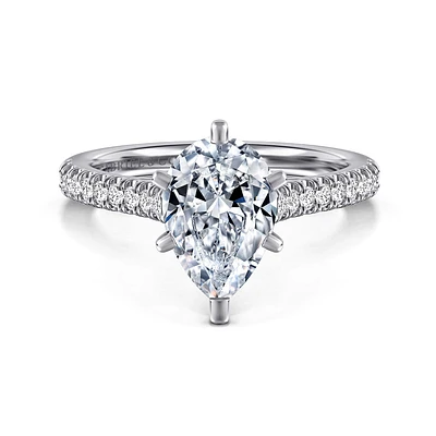 Gabriel & Co 10.5X7 Engagement Ring 14K White Gold Classic ER7224P8W44JJ