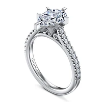 Gabriel & Co 10.5X7 Engagement Ring 14K White Gold Classic ER7224P8W44JJ