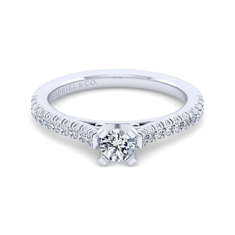 Gabriel & Co 4.3 Engagement Ring 14K White Gold Classic ER7224R0W44JJ