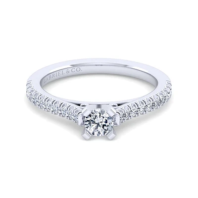 Gabriel & Co 4.3 Engagement Ring 14K White Gold Classic ER7224R0W44JJ