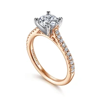 Gabriel & Co 6.5 Engagement Ring 14K Two-Tone Gold Classic ER7224T44JJ