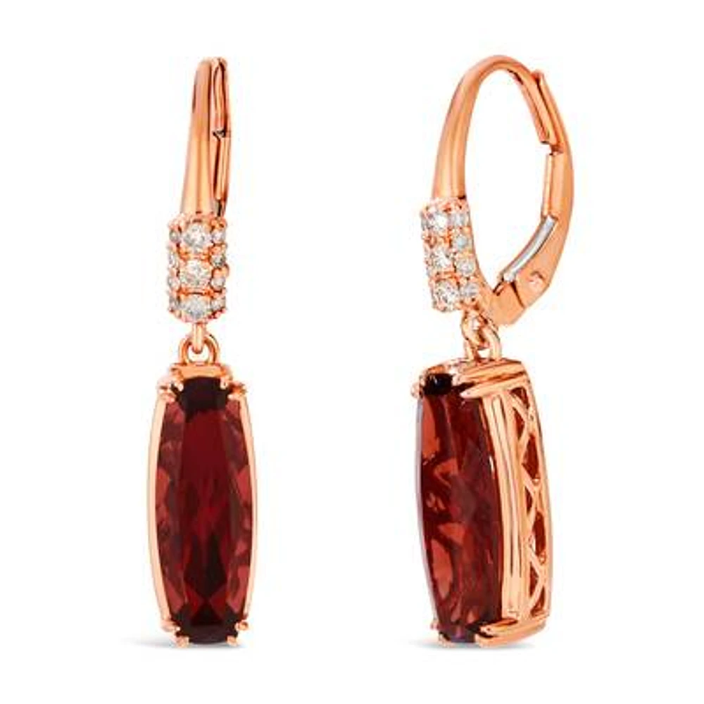 Le Vian® Earrings Garnet, 1/6 cts. Diamonds set in 14K Rose Gold #: BVWN 1