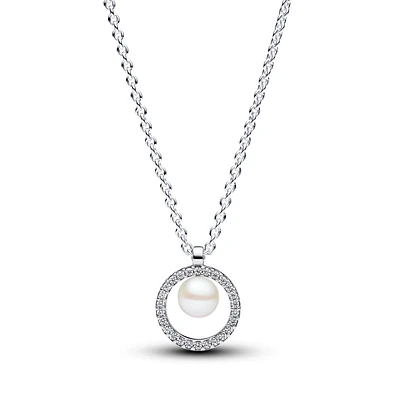 Treated Freshwater Cultured Pearl & Pavé Collier Necklace