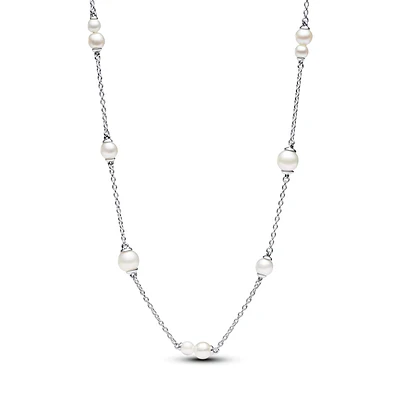 Treated Freshwater Cultured Pearl Station Chain Necklace