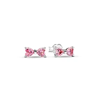 Pandora Sparkling Pink Bow Stud Earrings 293505C01