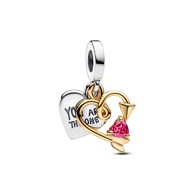 Engravable Heart & Arrow Double Dangle Charm 763622C01