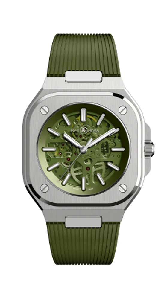Bell & Ross Auto Green Skeleton Steel Watch BR05A-GN-SKST/SRB