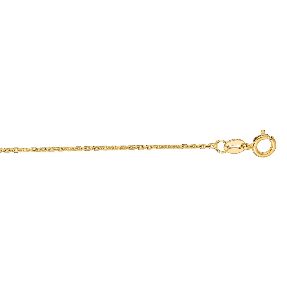 14kt 24" Yellow Gold Diamond Cut Cable Link Chain with Spring Ring Clasp CAB030-24