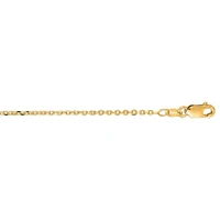 14kt 24" Yellow Gold 1.1mm Diamond Cut Cable Link Chain with Lobster Clasp CAB035-24