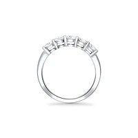 14K White Gold Five Round 1.00 carat Diamond Band
