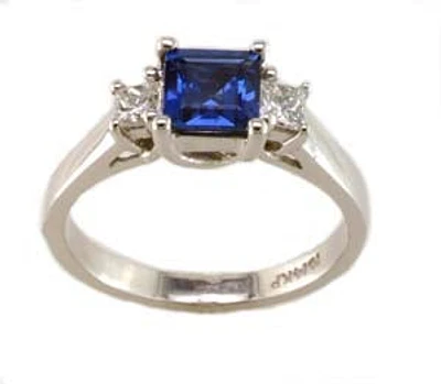 14K White Gold Diamond and Sapphire Ring HB22633SAW