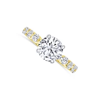 14K Yellow Gold Diamond Engagment Ring 2.00 carat Center Diamond 0.28 carat Side Diamonds