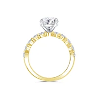 14K Yellow Gold Diamond Engagment Ring 2.00 carat Center Diamond 0.28 carat Side Diamonds