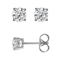 14Kt White Gold .50Ct Princess Diamond Stud Earring DWGE606