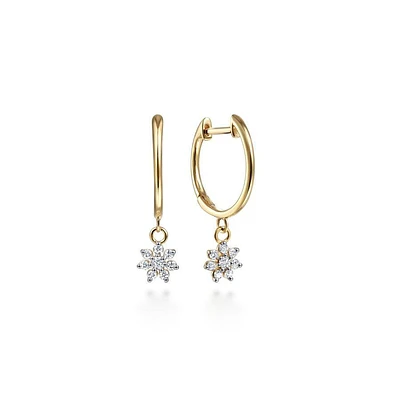 Gabriel & Co. - EG14024Y45JJ - 14K Yellow Gold Huggies with Pave Diamond Star Drops