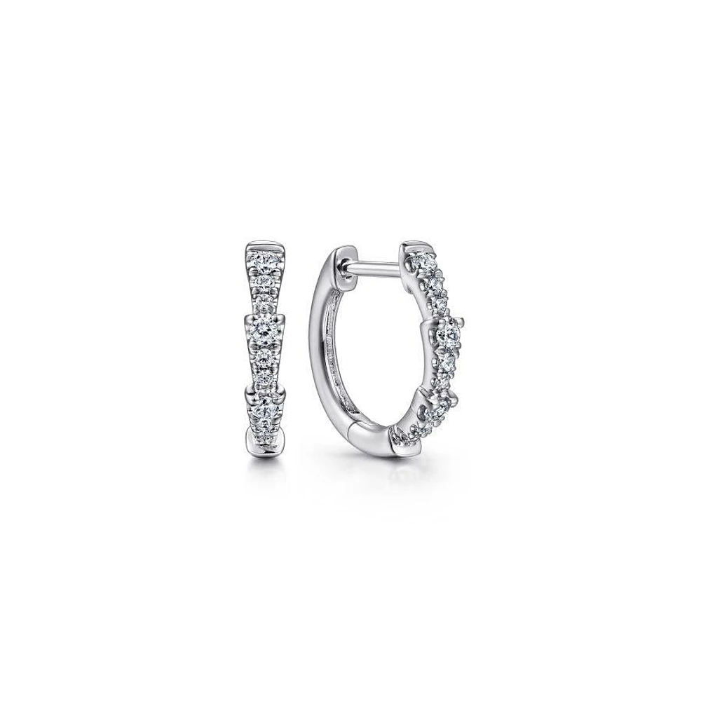 Gabriel & Co. - EG14523W45JJ - 14K White Gold Diamond Huggies