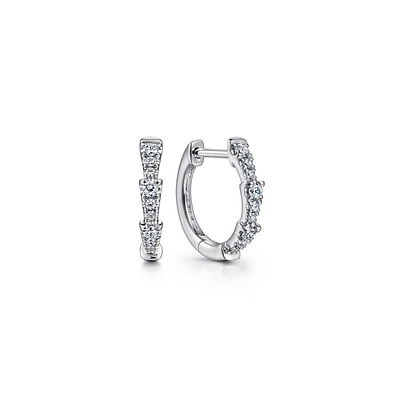 Gabriel & Co. - EG14523W45JJ - 14K White Gold Diamond Huggies