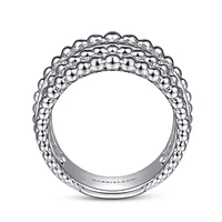 Gabriel & Co. - LR51898SVJWS - 925 Sterling Silver White Sapphire Wide Bujukan Ring