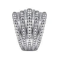 Gabriel & Co. - LR51898SVJWS - 925 Sterling Silver White Sapphire Wide Bujukan Ring