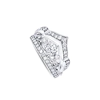14K White Gold Multi Tiara Bridal Set