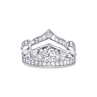 14K White Gold Multi Tiara Bridal Set