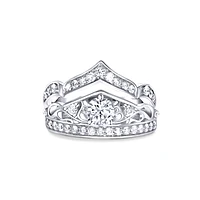 14K White Gold Multi Tiara Bridal Set