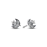 Pandora Sparkling Moon & Star Stud Earrings 292990C01