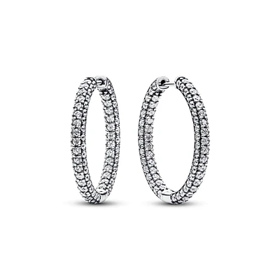 Pandora Pandora Timeless Pavé Single-row Hoop Earrings 293016C01