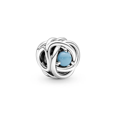 Turquoise Blue Eternity Circle Charm