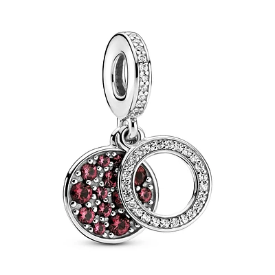 Sparkling Red Disc Double Dangle Charm 799186C03