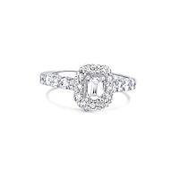 Emerald Cut Lab Grown Diamond Halo Engagement Ring