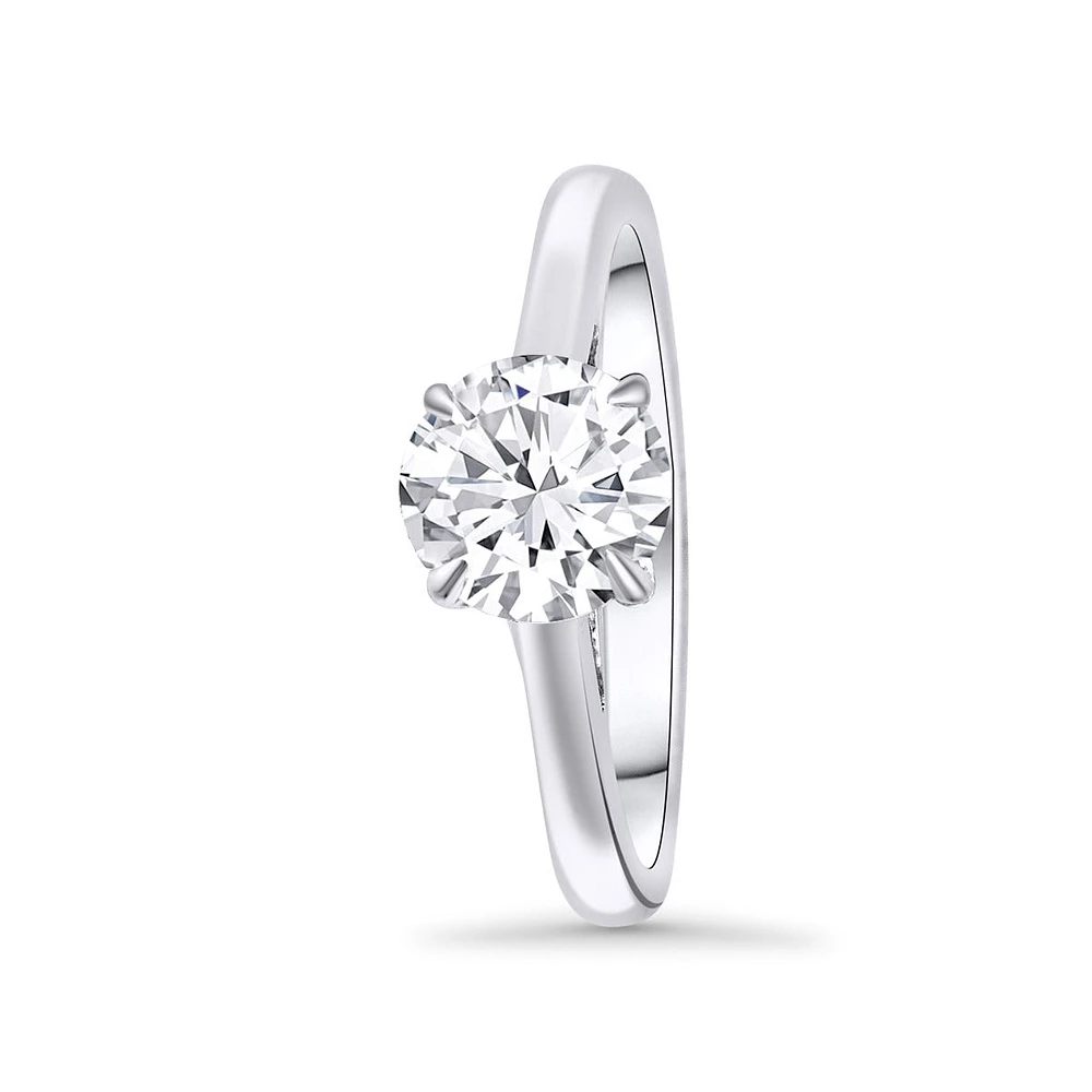 Round Lab Grown Diamond Solitaire Engagement Ring