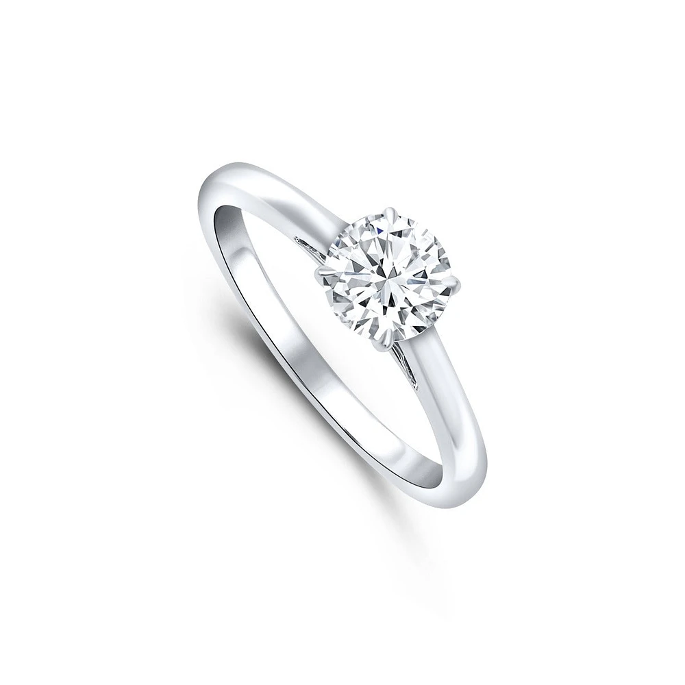 Round Lab Grown Solitaire Diamond Engagement Ring