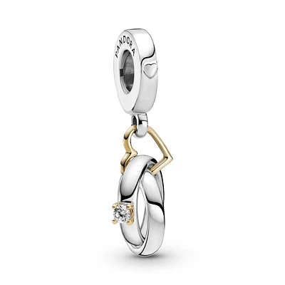 Two-tone Wedding Rings Dangle Charm 799319C01