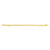 14kt Yellow Gold 18" Shiny Oval Link Necklace with Fancy Fish Clasp N2353-18