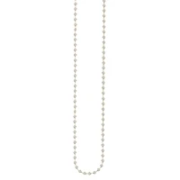14kt 36" Yellow Gold 1mm Cable Necklace with Semi-Precious White Stone Stations with Lobster Clasp NCK1970-36