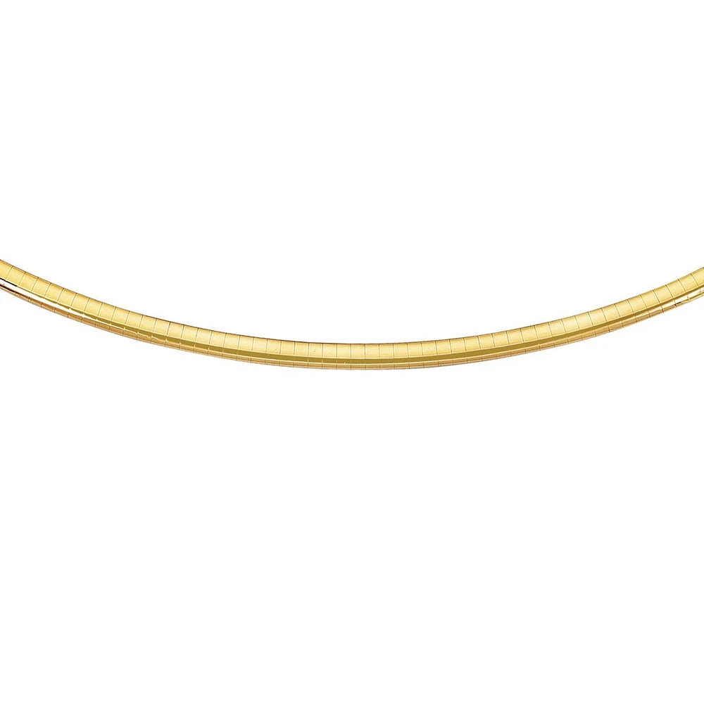 14kt 18" Yellow Gold Diamond Cut Classic Omega Necklace with Box Catch OMD4-18