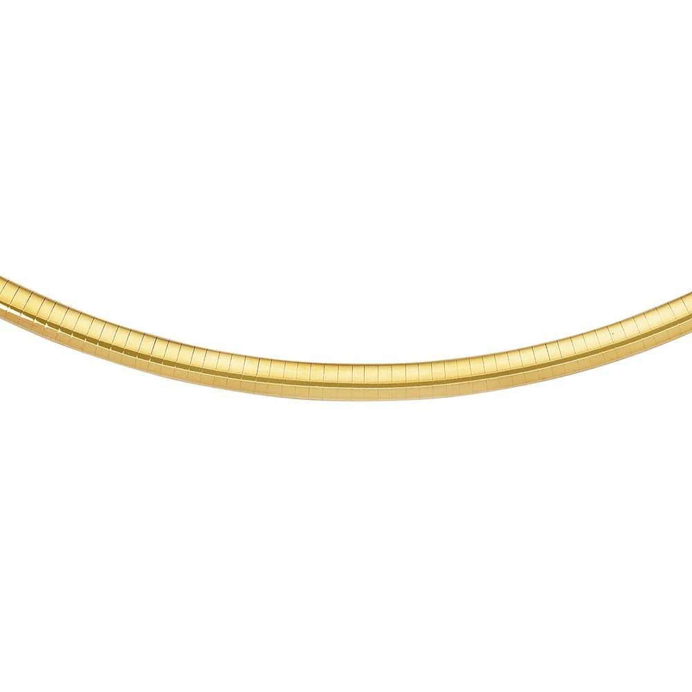 14kt 20" Yellow Gold Diamond Cut Classic Omega Necklace with Box Catch OMD6-20