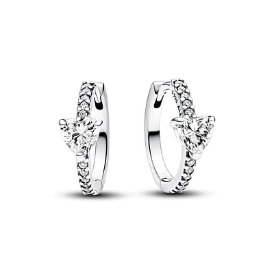 Sparkling Heart Hoop Earrings 293101C01