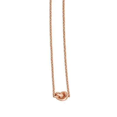 14K Rose Gold 18" Amore Knot Necklace with Extender PRC5591-18