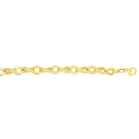 14kt Gold 8" Yellow Finish Textured Oval Bracelet with Lobster Clasp RC1860-08