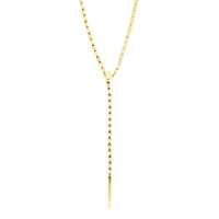 14K Yellow Gold 18" Lariat Mirrored Chain Necklace RC7121-18