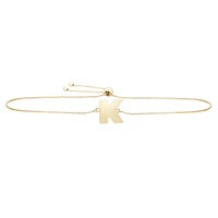 14K Yellow Gold Polished Initial K Adjustable Bracelet With Draw String Clasp RCK10901-0925