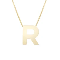 14K Yellow Gold Polished Initial R 18 Inch Necklace RCR10969-18