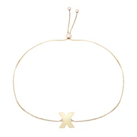 14K Yellow Gold Polished Initial X Adjustable Bracelet With Draw String Clasp RCX10901-0925